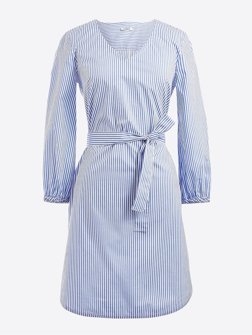 J.crew Striped tie-waist poplin dress women’s size small